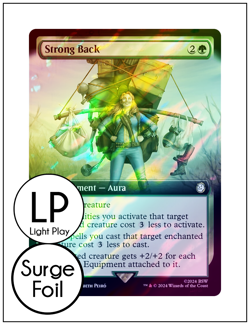 1x Strong Back, Surge Foil, Extended Art, Fallout, Magic MTG LP Light Play - Image 1