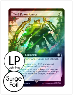 1x T-45 Power Armor, Surge Foil, Extended Art, Fallout, Magic MTG LP Light Play - Image 1