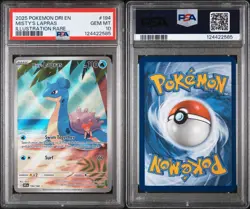 2025 POKEMON DRI EN-DESTINED RIVALS ILLUSTRATION RARE #194 MISTY'S LAPRAS PSA 10 - Image 3