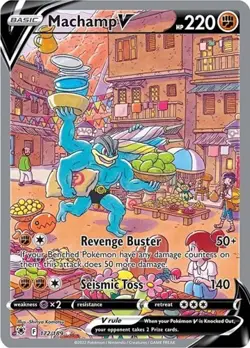 Machamp V (Alternate Full Art, #172/189) - Hol SWSH - Astral Radiance LP Pokemon - Image 1
