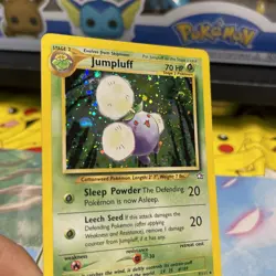 Pokemon Jumpluff 7/111 WotC Neo Genesis Holo Rare LP with swirl - Image 4