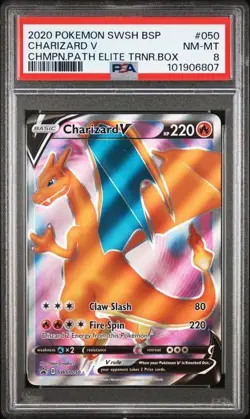 2020 POKEMON SWSH BLACK STAR PROMO #050 CHARIZARD V CHMPN.PATH ELITE TRNR.BOX - Image 1