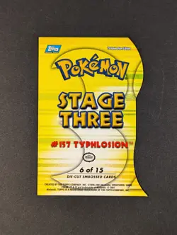 Pokemon Topps "Typhlosion D6" Die-Cut Embossed Card - Johto Series - Image 2