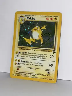 1999 Vintage Raichu Holo Rare Base Set Pokemon Card TCG 16/130 - Image 1