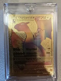 Pokemon Charizard GX Rainbow Gold Card 150/147 - Image 1