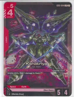Gundam Card Game - Kshatriya GD01-044 LR Raw Near Mint/Mint - Image 1