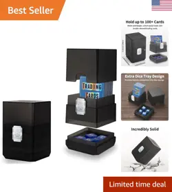 Elegant Black Deck Case for MTG Commander â€“ 100+ Card Capacity & Secure Closure - Image 1