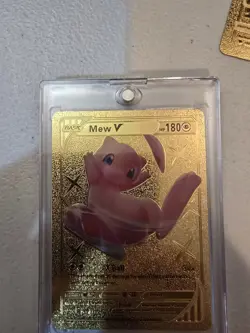 RARE Pokemon TCG Mew V Pokemon Gold Foil Fan Art Pokemon Card, MINT CONDITION - Image 1