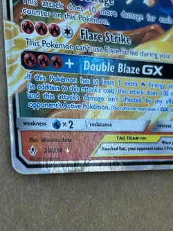 Reshiram & Charizard GX 20/214 Tag Team Pokemon Card SM Unbroken Bonds Scratched - Image 7