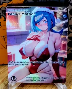 Pokemon Lana's Mother Anima Waifu Sexy Doujin ACG DIY Trainer Art Card Holo - Image 1