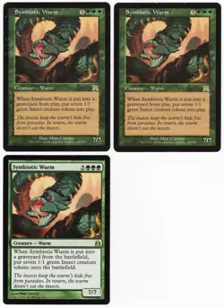 Symbiotic Wurm x3 3x Various Sets Green Rare Creature MTG LP AZ2 - Image 1