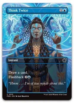 Think Twice (Borderless) #315 (NM) Foundations FDN Magic MTG - Image 1