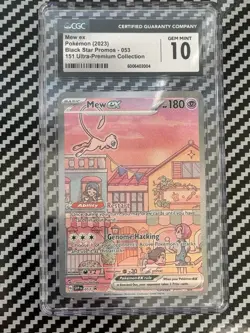 2023 POKEMON SVP EN-SV BLACK STAR PROMO 151 ULTRA-PREM COLL #053 MEW EX CGC 10 - Image 1