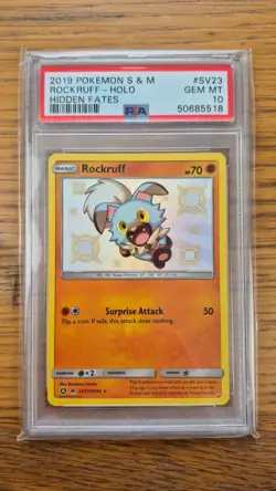 Pokemon PSA 10 Rockruff SV23/SV94 Hidden Fates Shiny English - Image 1