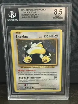 2016 POKEMON XY BLACK STAR PROMO SNORLAX GX BOX #XY179 SNORLAX-HOLO BGS 8.5 - Image 1