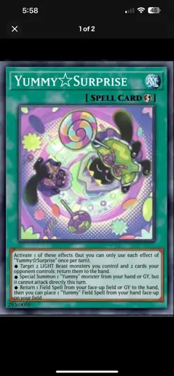Yugioh! - Yummy Surprise - JUSH-EN025 - Super Rare - 1'st Ed. NM - Image 1