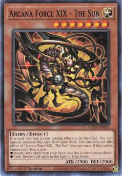 Yugioh! Arcana Force XIX - The Sun - SUDA-EN005 - Common - 1st Edition Near Mint - Image 1