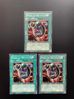Yugioh Mask of Brutality DB1-EN223 Unlimited Edition Common MP/HP X3 - Image 1