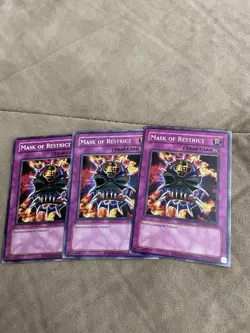 3x Mask of Restrict RP02-EN031 Yugioh Card Retro Pack 2 2020 REPRINT Unlimited - Image 1