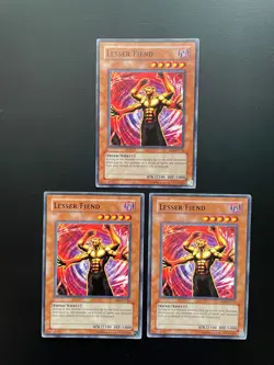 Yugioh Lesser Fiend DB2-EN126 Common Unlimited Edition LP/MP X3 - Image 1