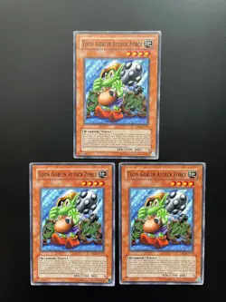 Yugioh Toon Goblin Attack Force DB2-EN117 Unlimited Edition Common Damaged X3 - Image 1