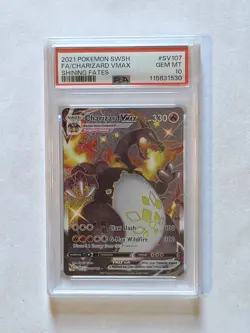 PSA 10 GEM MINT Charizard VMax Shining Fates SV107/SV122 Pokemon Card - Image 1