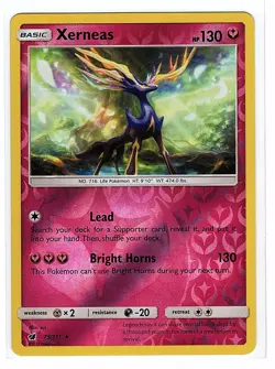 Xerneas 73/111 SM-Crimson Invasion Reverse Holo Rare - Pokemon Card NM - Image 1