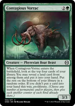 NM Contagious Vorrac, MTG, Phyrexia: One, Magic the Gathering, 164 - Image 1