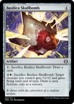 NM Basilica Skullbomb, MTG, Phyrexia: One, Magic the Gathering, 224 - Image 1