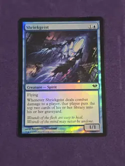 Shriekgeist x1 FOIL MTG Dark Ascension Blue Common Creature NM - Image 1
