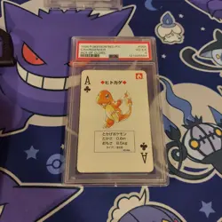 1996 POKEMON RED VERSION PLAYING CARDS ACE OF CLUBS #004 CHARMANDER PSA 10 - Image 1