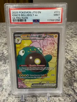 2025 POKEMON JTG EN-JOURNEY TOGETHER ULTRA RARE #172 IONO'S BELLIBOLT EX PSA 9 - Image 1