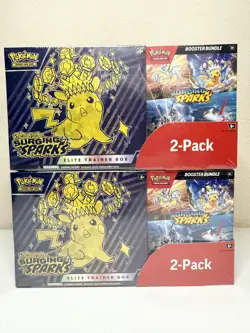 Pokemon Surging Sparks ETB & Booster Bundle Costco 2-pack Factory Sealed 2-BOXES - Image 1