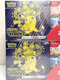 Pokemon Surging Sparks ETB & Booster Bundle Costco 2-pack Factory Sealed 2-BOXES - Image 3