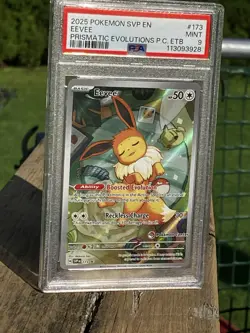 Pokemon Center ETB Promo Eevee #173 Prismatic Evolutions, PSA 9 - Image 1