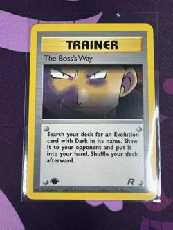 ERROR SMUDGE STAMP Boss’s Way- Team Rocket 1st Edition Misprint LP Pokemon WOTC - Image 1
