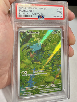 PSA 9 Bulbasaur #166 Illustration Rare IR, 2023 English Pokemon SV Mew 151 - Image 1