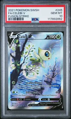 PSA 10 GEM MINT Celebi V Alternate Art 245/264 Pokemon Fusion Strike - Image 1