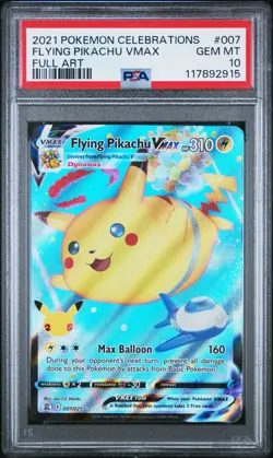 PSA 10 GEM MINT Flying Pikachu VMAX 007/025 Pokemon Celebrations - Image 1