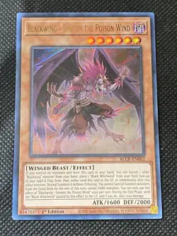 YuGiOh! BlackWing - Simoon The Poison Wind BLCR-EN062 Ultra Rare 1st Edition NM - Image 1