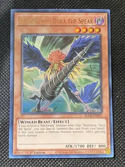 YuGiOh! - Blackwing - Bora The Spear BLCR-EN057 Ultra Rare 1st Edition Near Mint - Image 1