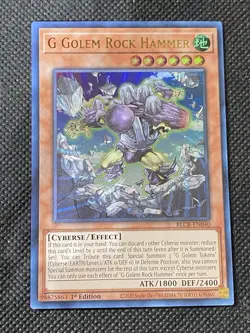 YuGiOh! - G Golem Rock Hammer BLCR-EN040 Ultra Rare 1st Edition Near Mint - Image 1