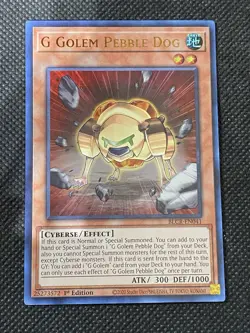 YuGiOh! - G Golem Pebble Dog BLCR-EN041 Ultra Rare 1st Edition Near Mint - Image 1