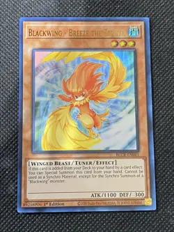 YuGiOh! - Blackwing - Breeze The Zephyr BLCR-EN061 Ultra Rare 1st Edition NM - Image 1