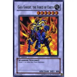 5DS1-EN042 Gaia Knight, the Force of Earth Super Rare 1st Edition NM YuGiOh TCG - Image 1