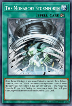 Yugioh! Mega Tins 2025 PREORDER 1x StR The Monarchs Stormforth - Image 1