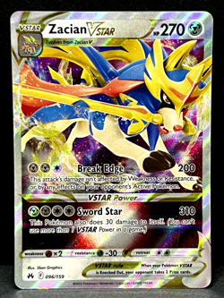 Zacian Vstar 096/159 Crown Zenith NM Full Art Ultra Rare Pokemon TCG Card - NM - Image 1
