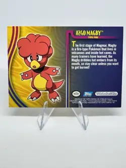 Magby # 240 Pokemon Card 2001 Topps TV Animation Edition - Image 2