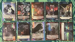 Godzilla Complete SR Foil Set Godzilla Card Game 1st Edition 10 Cards Pack Fresh - Image 1