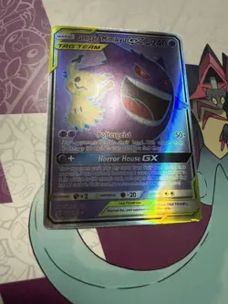 Gengar & Mimikyu GX Full Art 164/181 Sun & Moon Team Up Holo Pokemon Card - Image 1